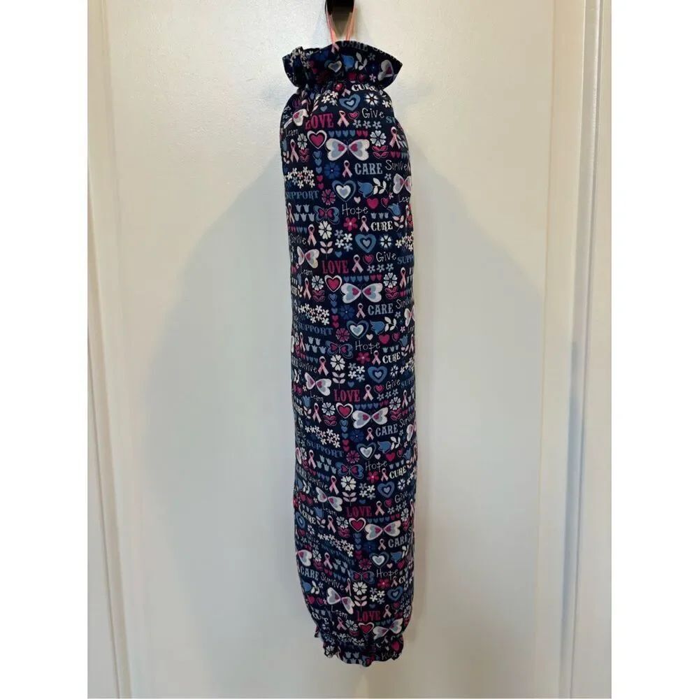 Handmade Plastic Bag Holder- Cancer awareness_love hope